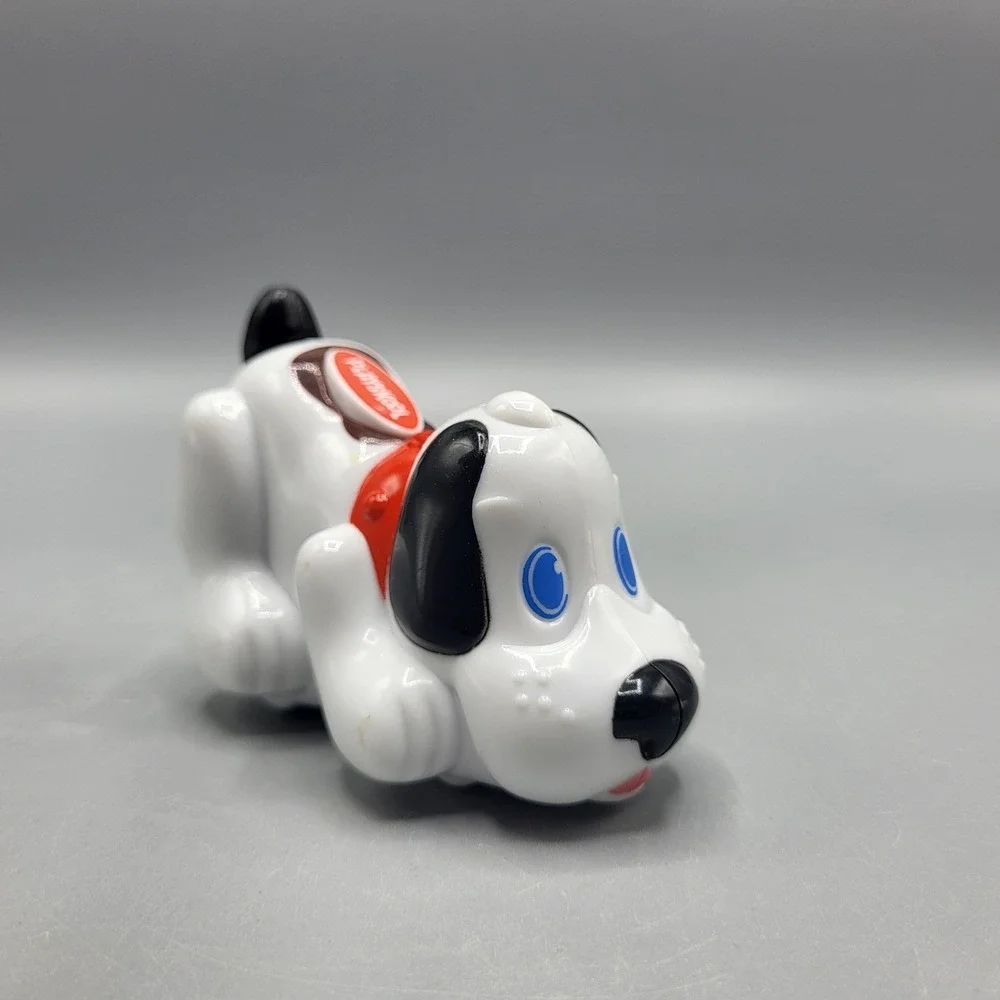 Playskool Puppy Dog Rolling Toy Wendy's Kids Meal 2001 Vintage White Black Red